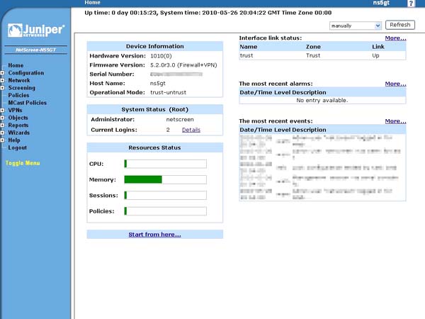 Juniper netscreen 5gt firmware