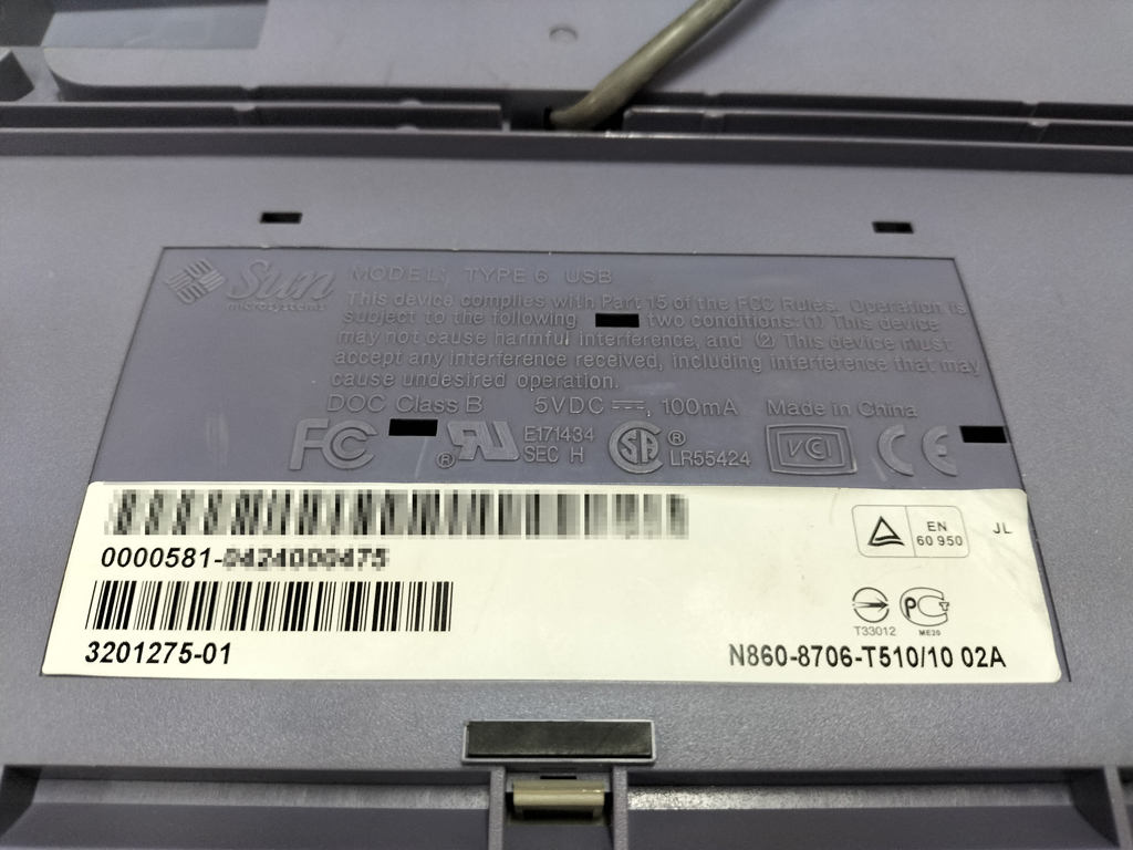 Sun X3539A Type6 USB英語キーボード 320-1275