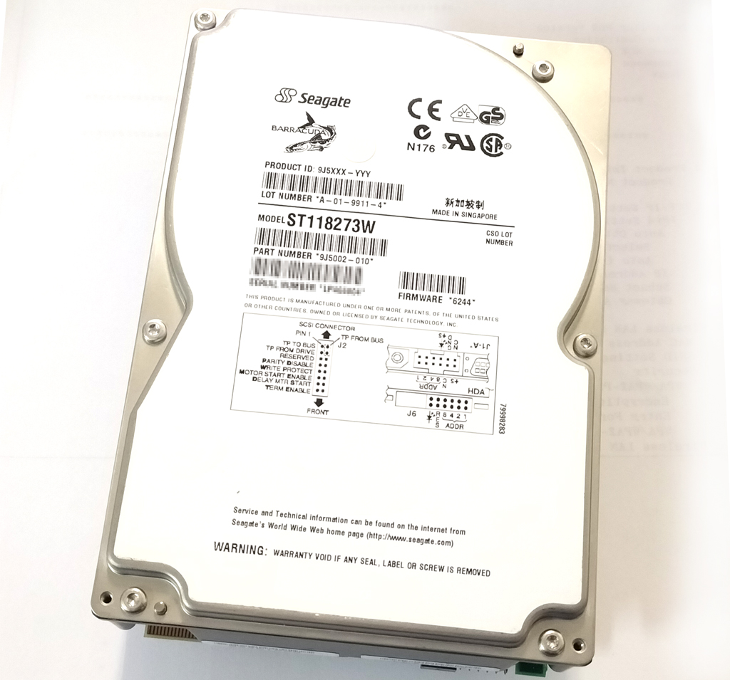 Seagate ST118273W 18.2GB SCSI 68pin 7200rpm 新品