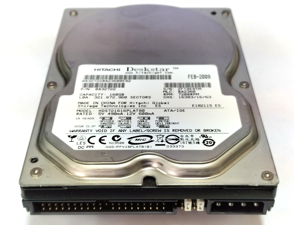 Hitachi GST Deskstar 7K160 HDS721616PLAT80 0A32722 160GB IDE 7200rpm
